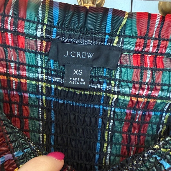 Jcrew Plaid Off-Shoulder Blouse - Picture 2 of 3